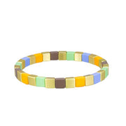Tile Bracelet - Orange and Pastels
