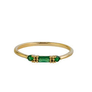Gold Emerald Baguette Ring