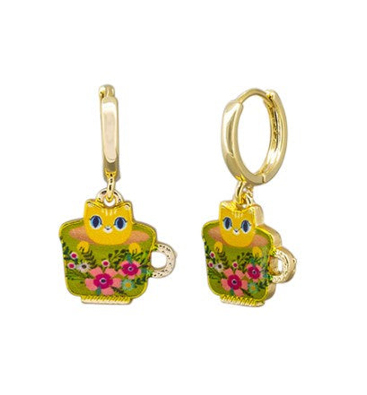 Ginger Tea Huggie Earrings