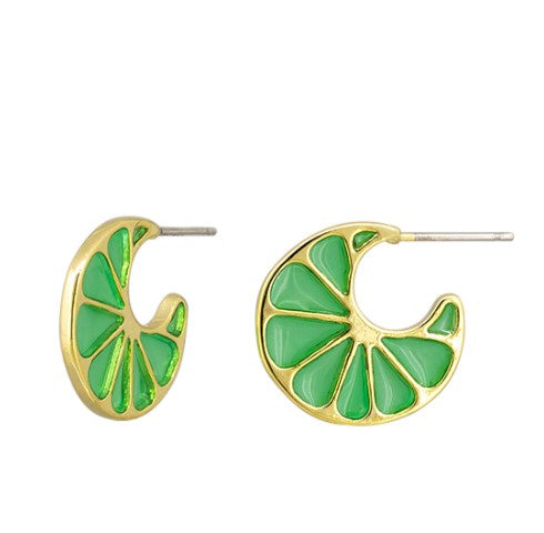 Lime Slice Stud Earrings