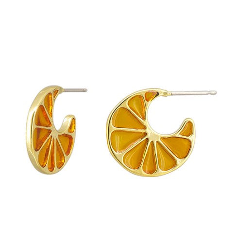 Orange Slice Stud Earrings