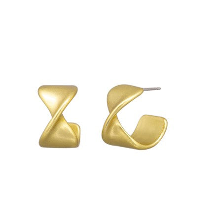 Callie Half Hoop Stud Earrings - Gold