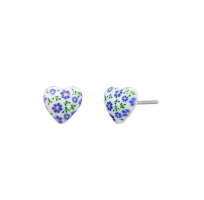Cora Ceramic Heart Stud earrings - Blue