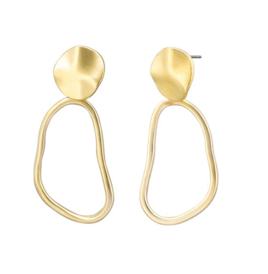 Sable Drop Stud Earrings - Gold