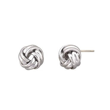 Emily Knot Stud Earrings - Silver