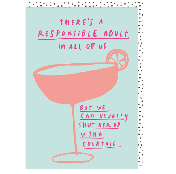 Responsible Adult Cocktail Card