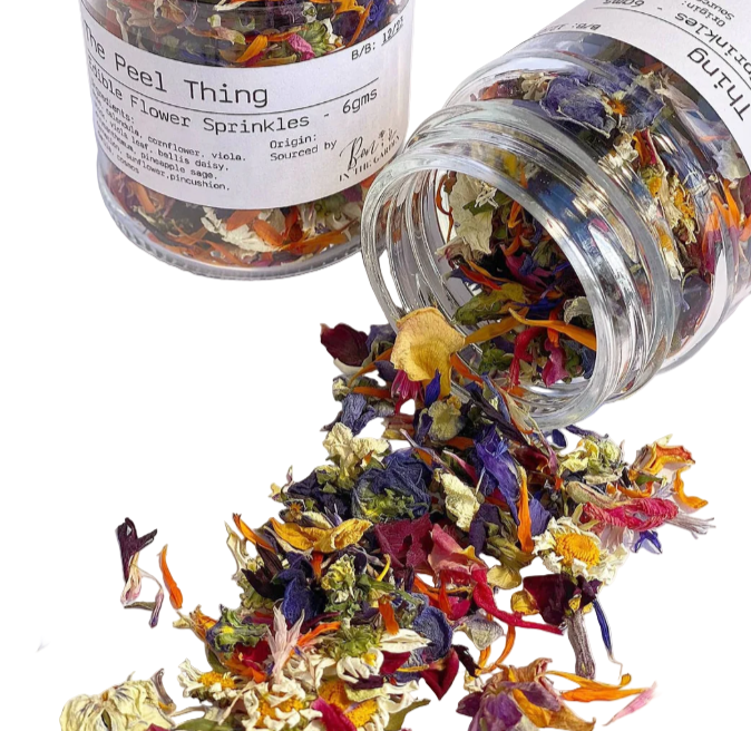 Edible Flower Sprinkles 2g - Rainbow Mix