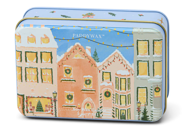 Holiday Tin Candle - Christmas Village (Gingerbread)