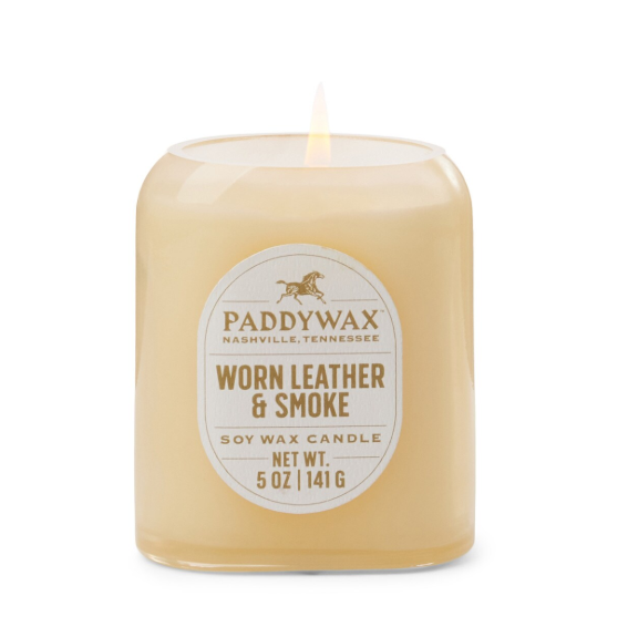 Vista 5 oz./142g Glass Candle Tan - Worn Leather & Smoke