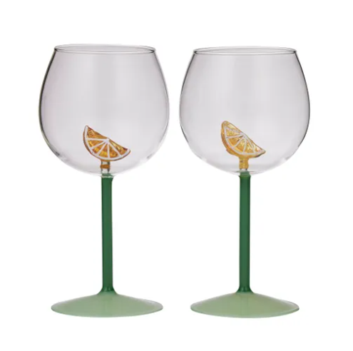 Gin Balloon Set of 2 - Lemon Wedge
