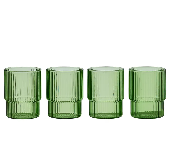 Cortes Glass Tumblers Set of 4 - Green