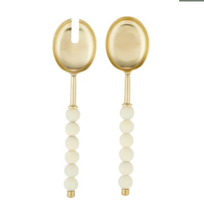 Amalia Resin Salad Servers - Ivory