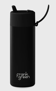 595ml Ceramic Bottle + Flip Straw Lid - Midnight