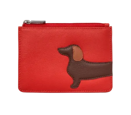 Zip Top Leather Purse - Dottie the Dachshund