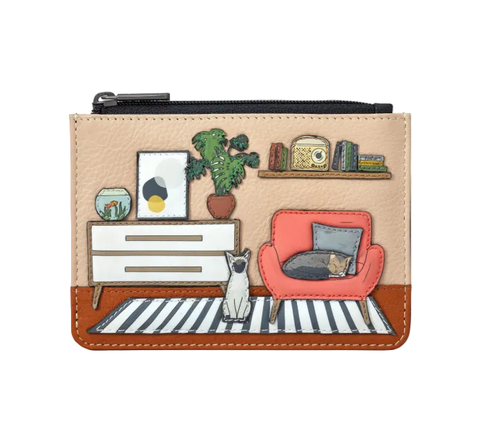 Zip Top Leather Purse - Cat Lounge