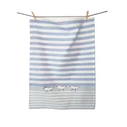 Linen & Cotton Tea Towel - Ocean Sandpipers