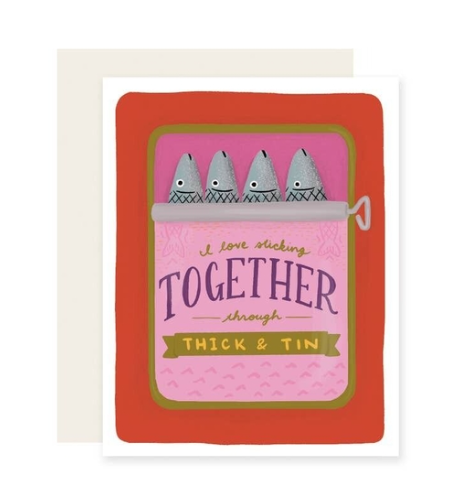 Sticking Together Sardine Tin Card