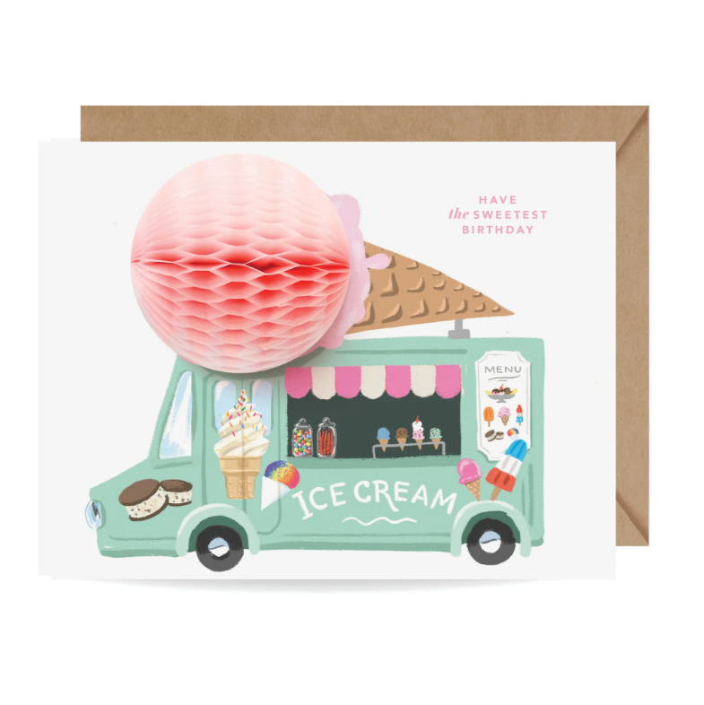 Pop-Up Ice Cream Truck Birthday Card