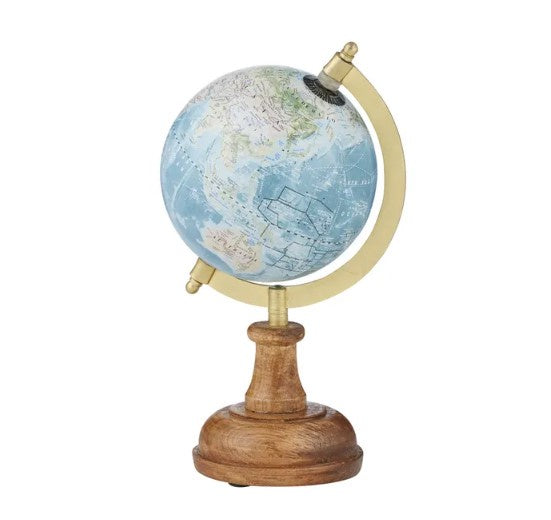 Atlas World Globe - Blue Natural
