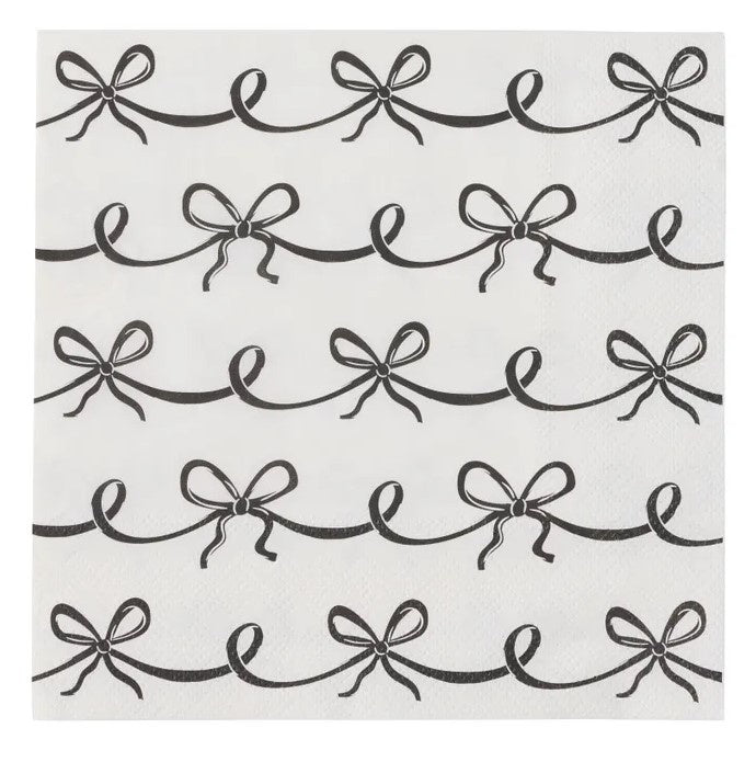 Paper Napkin - Black & Ivory Bows