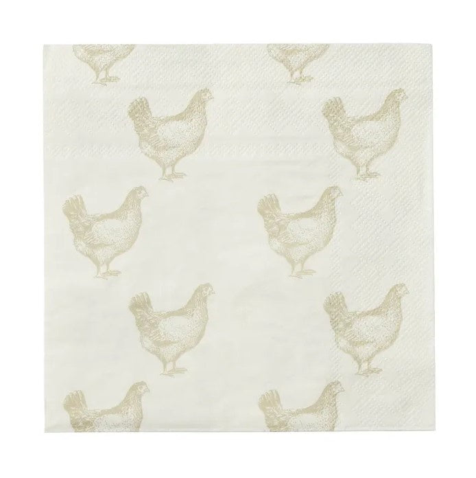 Paper Napkin - White & Natural Chooks