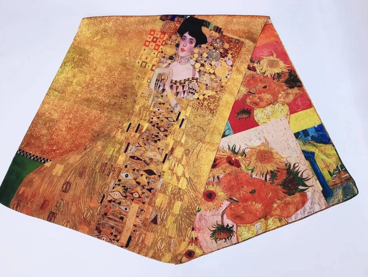 Reversible Silk Scarf - Portrait of Adele Bloch-Bauer / Van Gogh Artwork