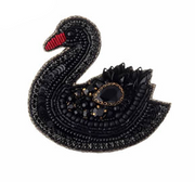 Carmen Brooch - Swan, Black