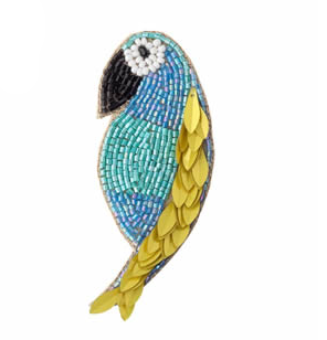 Carmen Brooch - Parrot, Blue/Turquoise