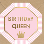 Birthday Queen Stripes Card