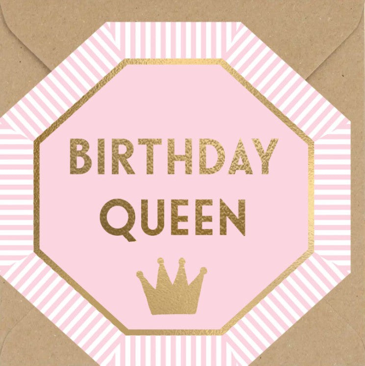 Birthday Queen Stripes Card