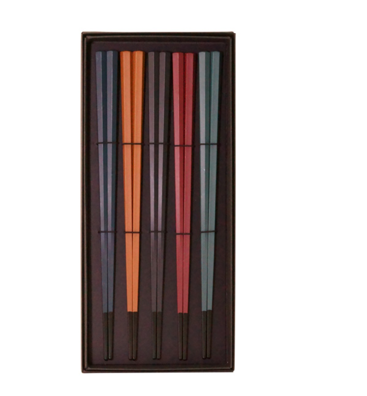 Chopstick Set of 5 - Hexagonal Design