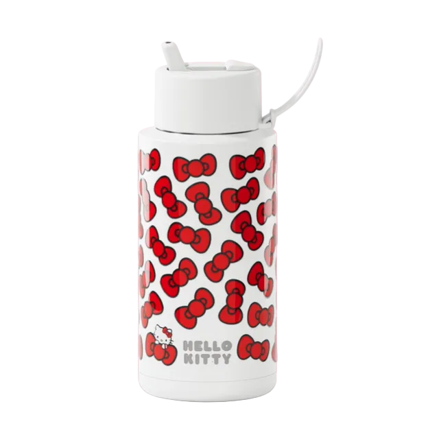 1L Ceramic Bottle + Flip Straw Lid - Hello Kitty Bow