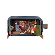 Message In A Bottle 3D Cut Card - Cosy Cat Library