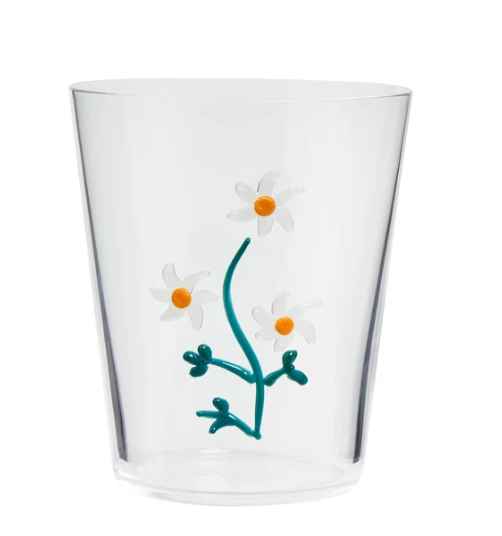 Botanical Icons Glass Tumbler - Flannel Flower