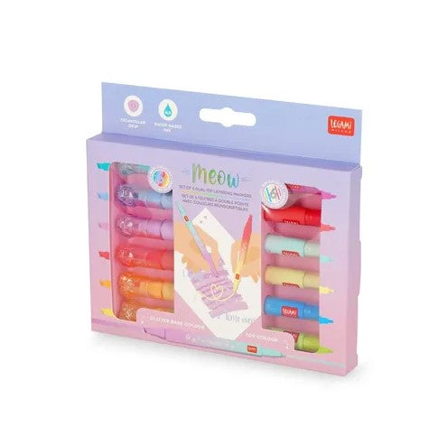Set of 6 Dual Tip Layering Markers - Meow