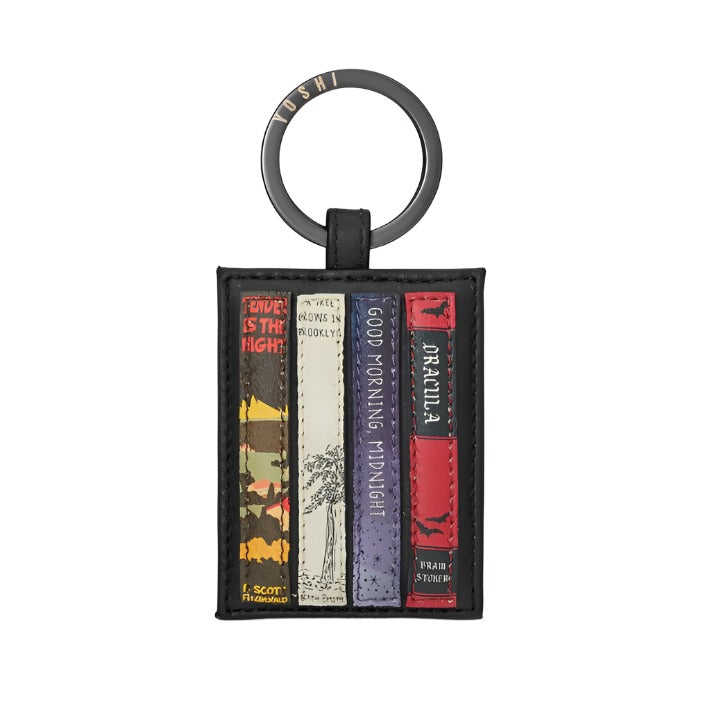 Leather Keyring - library - Black