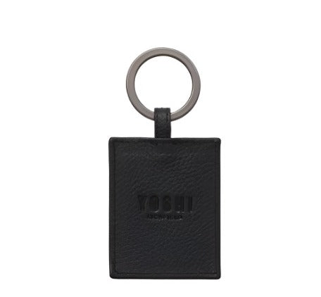 Leather Keyring - library - Black