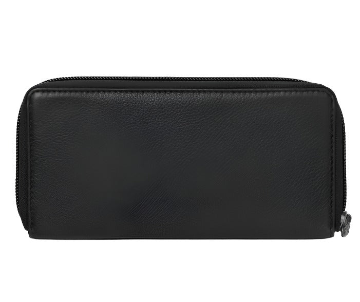 Zip Around Purse Large - Dog Walk, Black