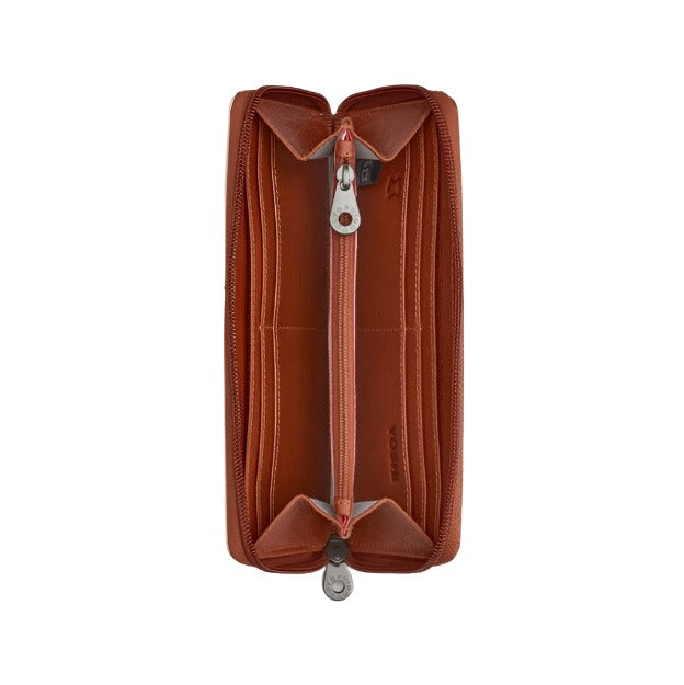 Zip Around Purse Large - Shakespeare library, Brown
