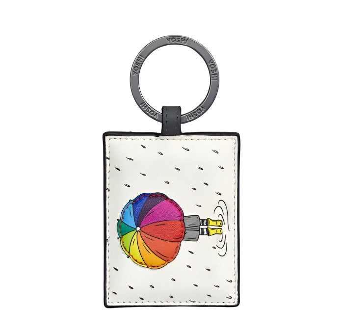 Leather Keyring - Rain, Rain Go Away