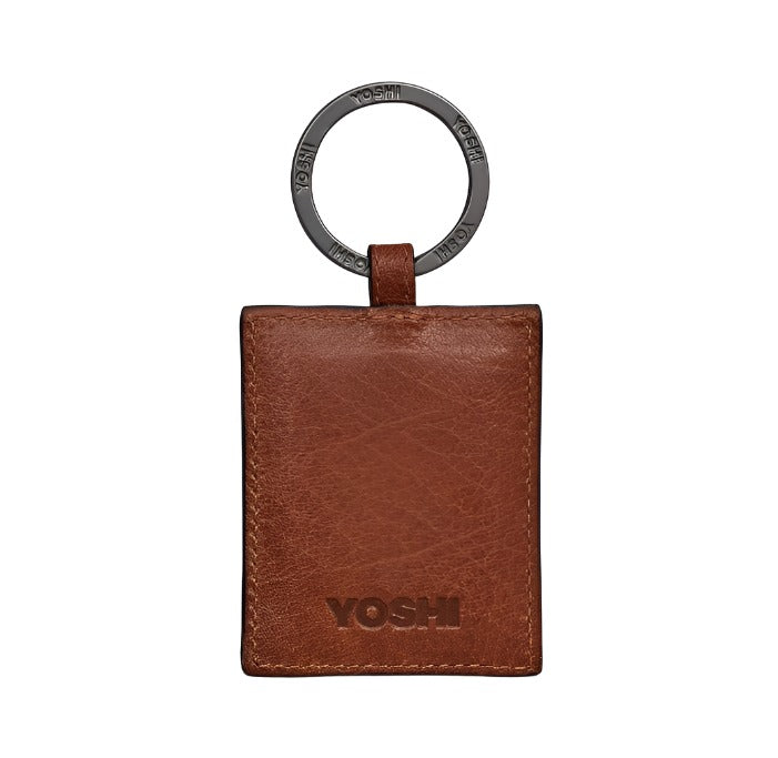 Leather Keyring - library - Shakespeare - Brown
