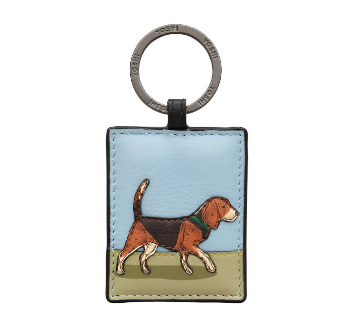 Leather Keyring - Beagle Walk