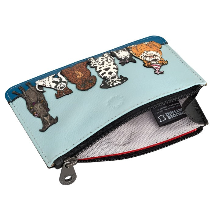 Zip Top Leather Purse - Party Dogs