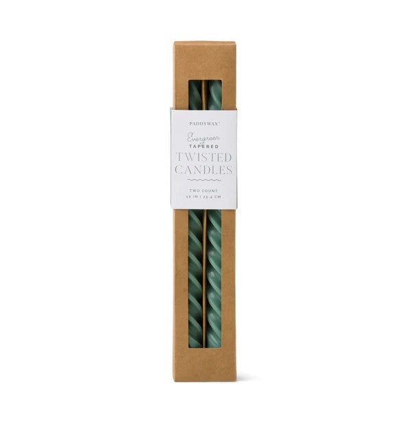 Twisted Taper Candles - Evergreen