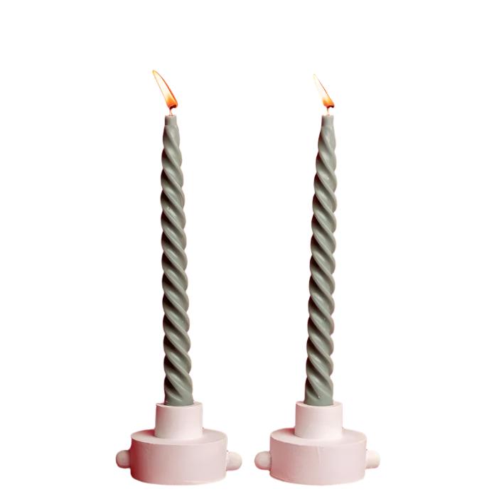 Twisted Taper Candles - Evergreen