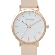 Classic Leather Watch Stone - Rose/White/Stone