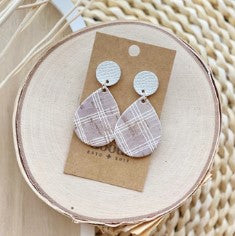 Heritage Stud Earrings - Rustic Plaid