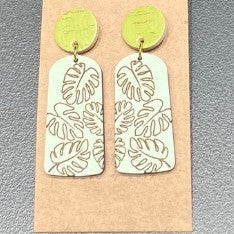 Mod Monstera Stud Earrings