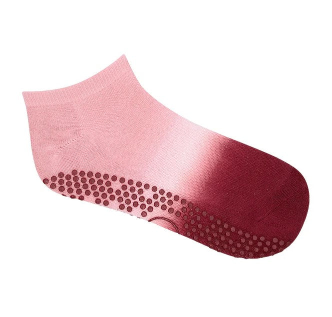 Classic Low Rise Grip Socks - Berry Kiss