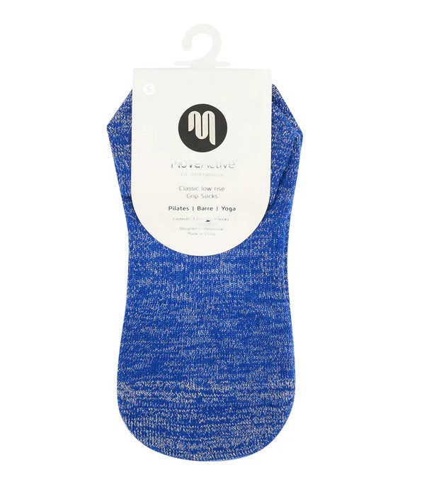 Classic Low Rise Grip Socks - Cobalt Sparkle